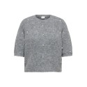 ONLY CARMAKOMA Dolly peal strikbluse - Medium Grey Melange