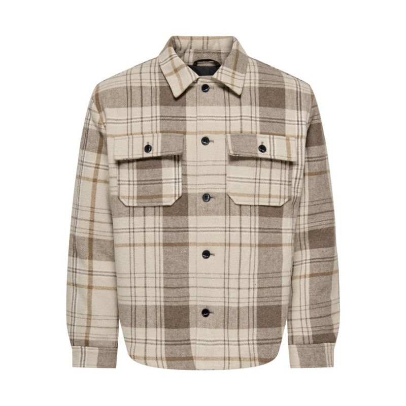 ONLY & SONS Zack overshirt - Desert Taupe