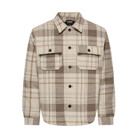 ONLY & SONS Zack overshirt - Desert Taupe