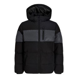 JACK & JONES JUNIOR Becks reflective puffer jakke - Black