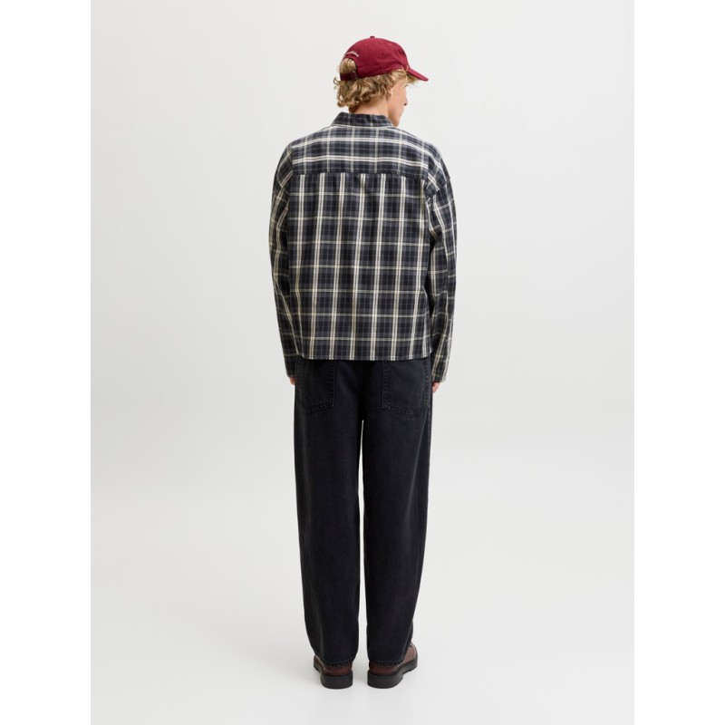 JACK & JONES Austin clean ternet langærmet skjorte - Black