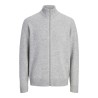 JACK & JONES Soho ollie high neck zip strikcardigan - Light Grey Melange