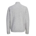 JACK & JONES Soho ollie high neck zip strikcardigan - Light Grey Melange