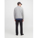 JACK & JONES Soho ollie high neck zip strikcardigan - Light Grey Melange