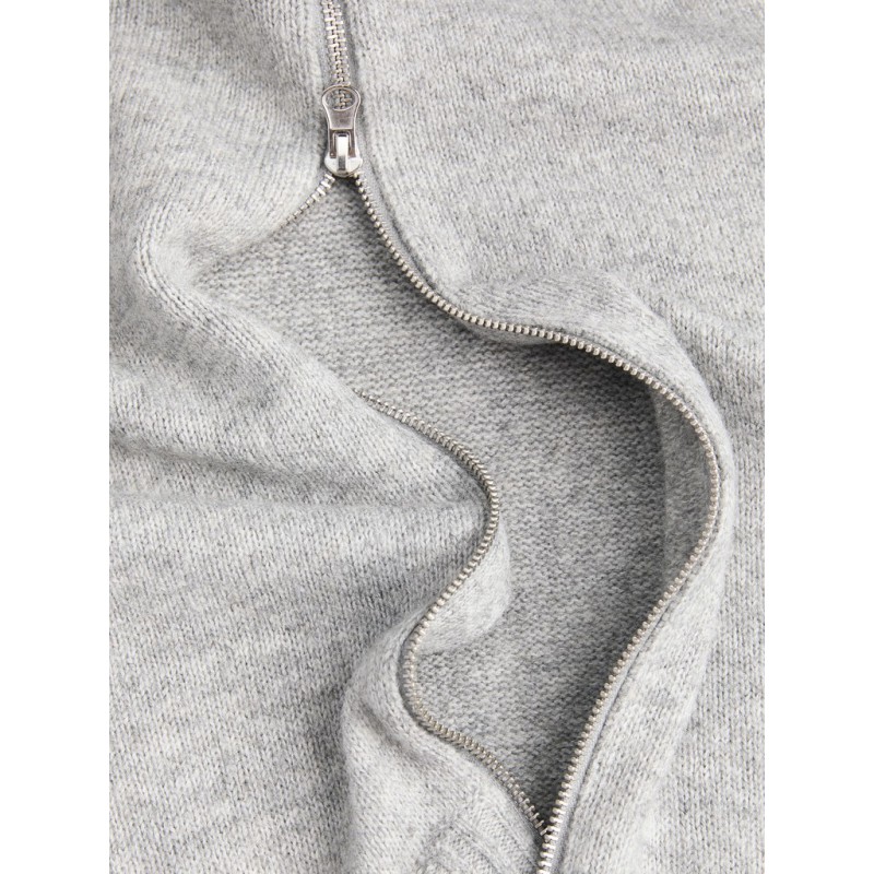 JACK & JONES Soho ollie high neck zip strikcardigan - Light Grey Melange