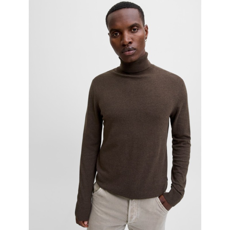 JACK & JONES Emil roll neck striktrøje - Mulch