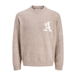 JACK & JONES Legacy jacquard striktrøje -  Pure Cashmere