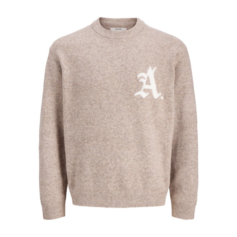 JACK & JONES Legacy jacquard striktrøje -  Pure Cashmere