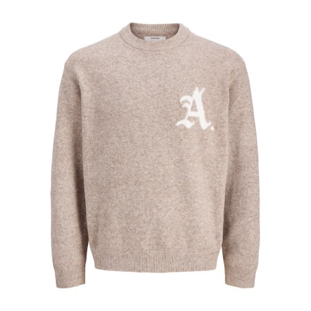 JACK & JONES Legacy jacquard striktrøje -  Pure Cashmere
