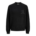 JACK & JONES Legacy jacquard striktrøje - Black
