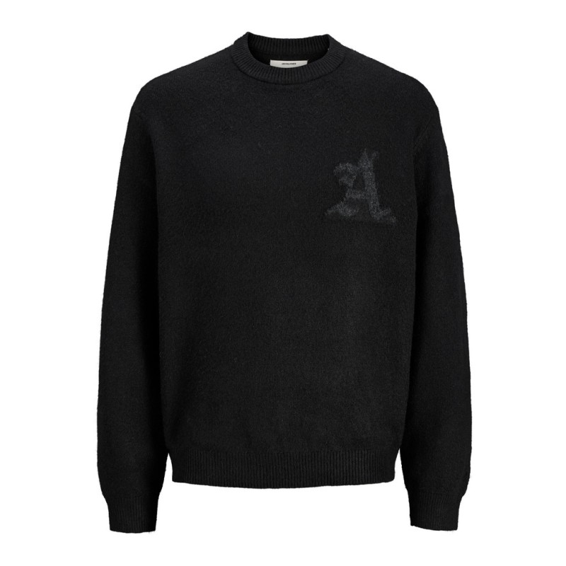 JACK & JONES Legacy jacquard striktrøje - Black