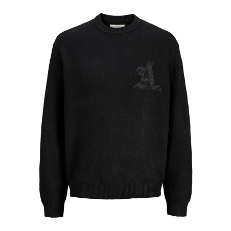 JACK & JONES Legacy jacquard striktrøje - Black