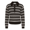 JDY Chloe langærmet strikpolo - Chocolate Brown