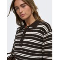 JDY Chloe langærmet strikpolo - Chocolate Brown