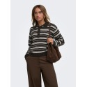 JDY Chloe langærmet strikpolo - Chocolate Brown