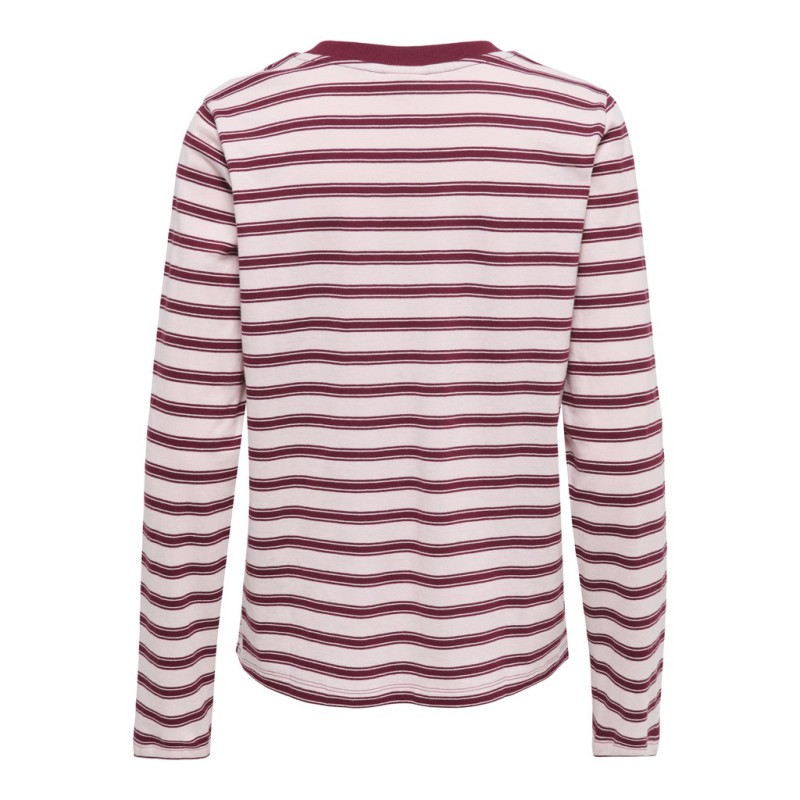 JDY Pisa langærmet print bluse - Chalk Pink
