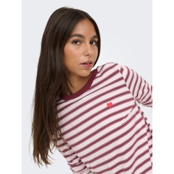 JDY Pisa langærmet print bluse - Chalk Pink