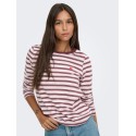 JDY Pisa langærmet print bluse - Chalk Pink