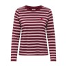 JDY Pisa langærmet print bluse - Windsor Wine / Chelsea Stripe