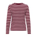 JDY Pisa langærmet print bluse - Windsor Wine / Chelsea Stripe