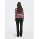 JDY Pisa langærmet print bluse - Windsor Wine / Chelsea Stripe