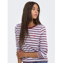 JDY Pisa langærmet print bluse - Cashmere Blue