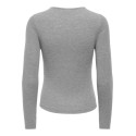 JDY Jules langærmet bluse - Dark Grey Melange