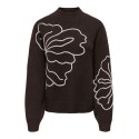 JDY Jella flower strik pullover - Chocolate Torte