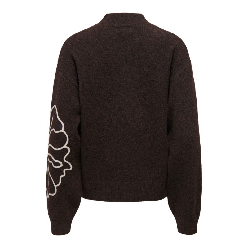 JDY Jella flower strik pullover - Chocolate Torte