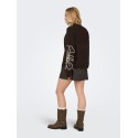 JDY Jella flower strik pullover - Chocolate Torte