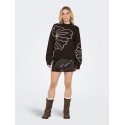 JDY Jella flower strik pullover - Chocolate Torte