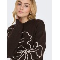 JDY Jella flower strik pullover - Chocolate Torte
