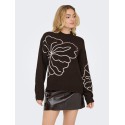 JDY Jella flower strik pullover - Chocolate Torte