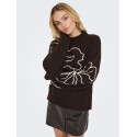 JDY Jella flower strik pullover - Chocolate Torte