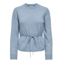 JDY Elsa langærmet on tie waist strik pullover - Windward Blue