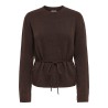 JDY Elsa langærmet on tie waist strik pullover - Coffee Bean