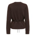 JDY Elsa langærmet on tie waist strik pullover - Coffee Bean