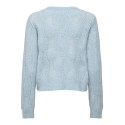 ONLY Monique flower langærmet striktrøje - Dusty Blue