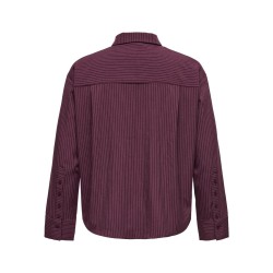 ONLY CARMAKOMA Everlyn loose langærmet stribet skjorte - Winetasting