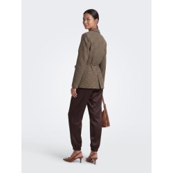 ONLY Nella langærmet ternet blazer - Cornstalk