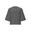 ONLY Dolly pearl strikbluse - Medium Grey Melange / White Pearl