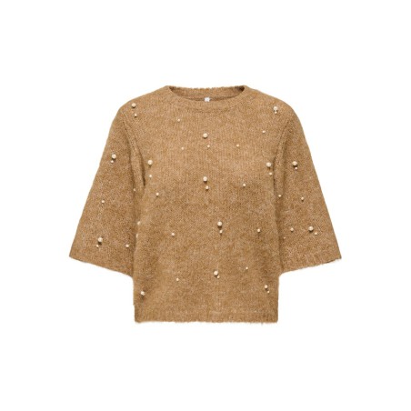 ONLY Dolly pearl strikbluse - Foxtrot / White Pearl