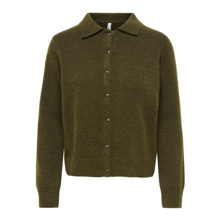 ONLY Alivia langærmet polo strikcardigan - Beech