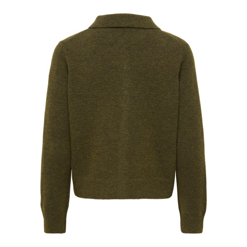 ONLY Alivia langærmet polo strikcardigan - Beech