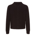 ONLY Alivia langærmet polo strikcardigan - Coffee Bean