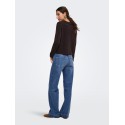 ONLY Alivia langærmet polo strikcardigan - Coffee Bean