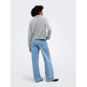 ONLY Alivia langærmet polo strikcardigan - Light Grey Melange