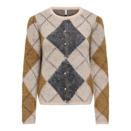 ONLY Noeme langærmet strikcardigan - Oatmeal