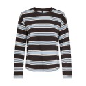 ONLY New soph langærmet Bluse - Black Coffee / Soft Chambray / Birch