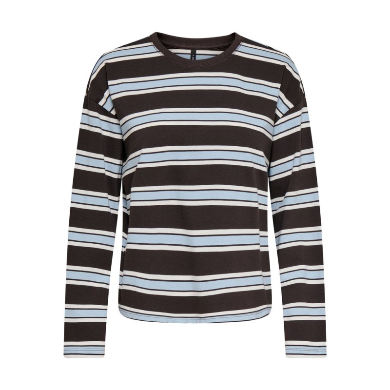 ONLY New soph langærmet Bluse - Black Coffee / Soft Chambray / Birch